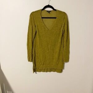 Eileen fisher‎ green wool stretchy tunic sweater women’s size medium